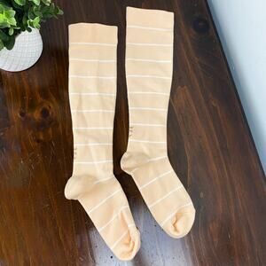 Clove Shoes Compression Socks Peach Striped Small